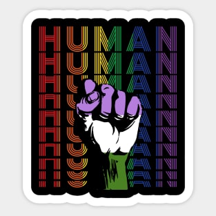 Pride LGBT Strong Hand Genderqueer human Gay Rainbow Gift Sticker